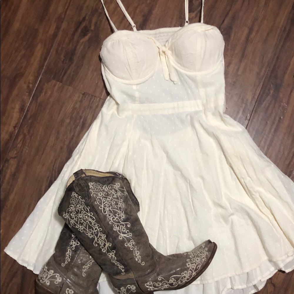 Jessica Simpson Sz. L Cream Dot Dress
